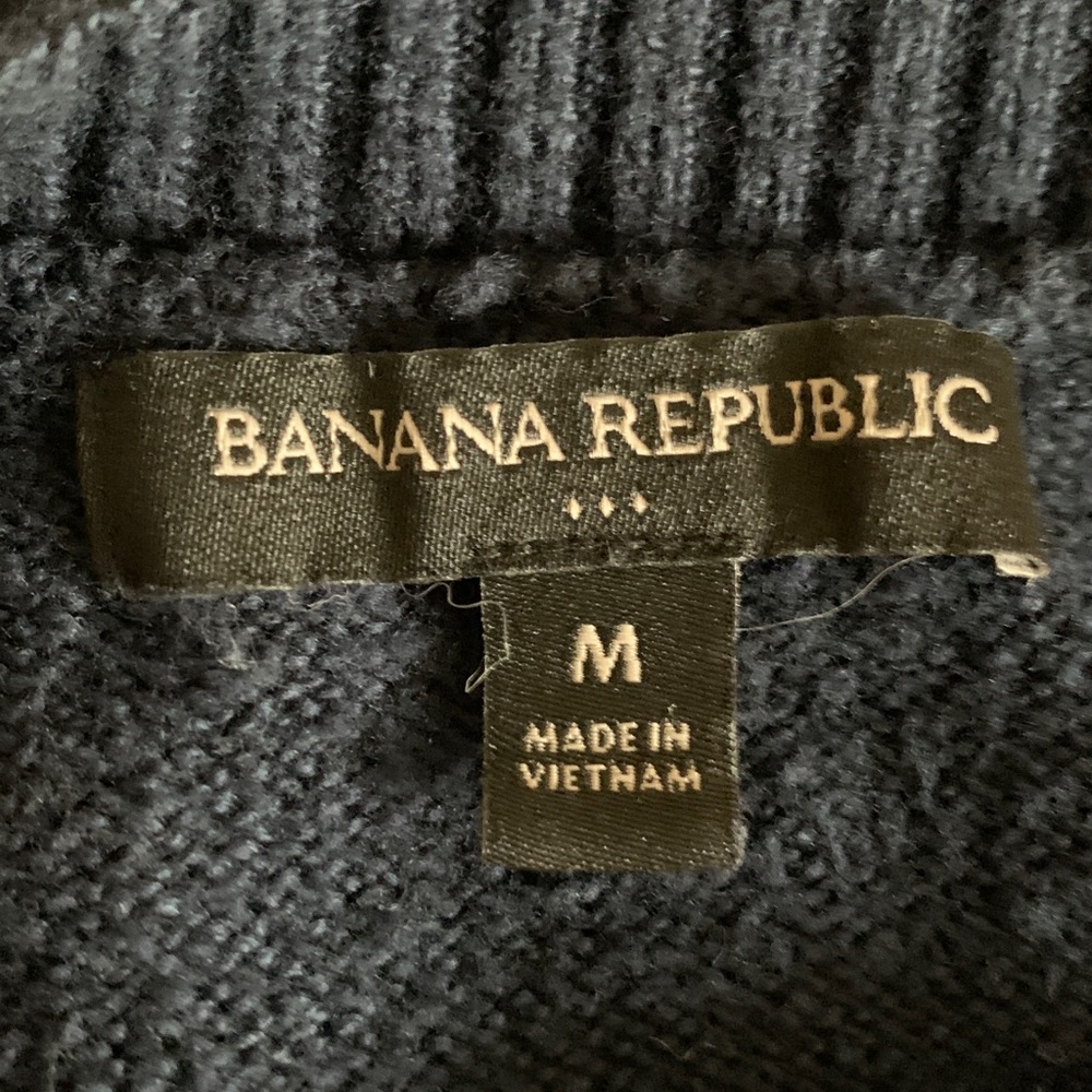 Banana Republic Dark Blue crewneck cotton Sweater women’s size medium - Picture 2 of 9